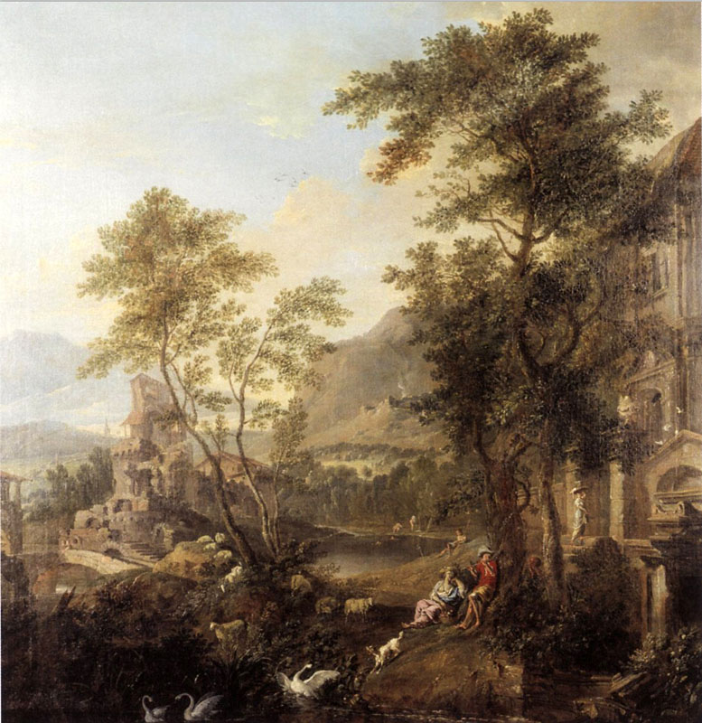 A Capriccio Landscape with Shepherds